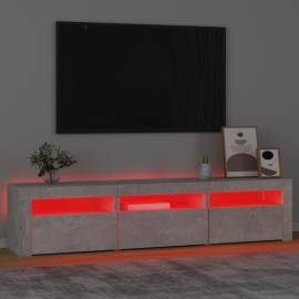 Comodă tv cu lumini led, gri beton, 180x35x40 cm, 5 image