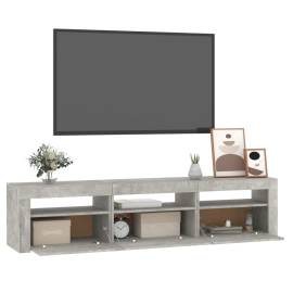 Comodă tv cu lumini led, gri beton, 180x35x40 cm, 6 image