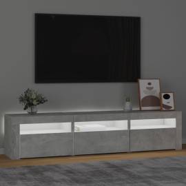 Comodă tv cu lumini led, gri beton, 180x35x40 cm, 3 image