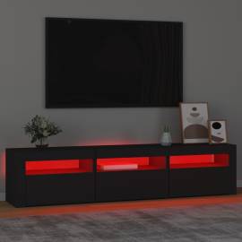 Comodă tv cu lumini led, negru, 180x35x40 cm, 5 image