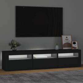 Comodă tv cu lumini led, negru, 180x35x40 cm, 3 image