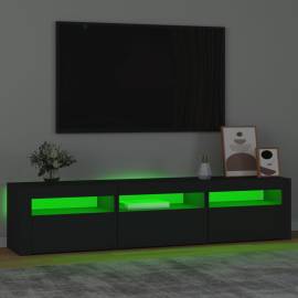 Comodă tv cu lumini led, negru, 180x35x40 cm, 4 image