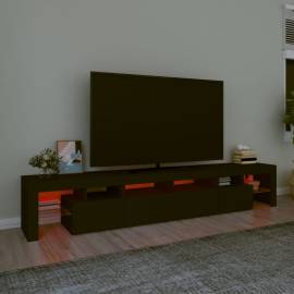 Comodă tv cu lumini led, negru, 230x36,5x40 cm, 5 image
