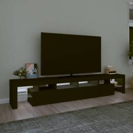 Comodă tv cu lumini led, negru, 230x36,5x40 cm, 3 image