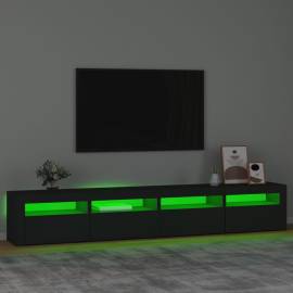Comodă tv cu lumini led, negru, 240x35x40cm, 4 image