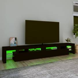 Comodă tv cu lumini led, negru, 280x36,5x40 cm, 4 image