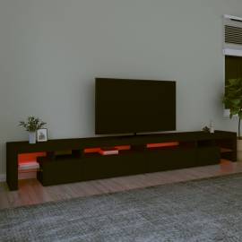 Comodă tv cu lumini led, negru, 290x36,5x40 cm, 5 image