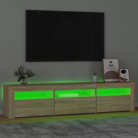 Comodă tv cu lumini led, stejar sonoma, 180x35x40 cm, 4 image