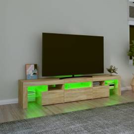 Comodă tv cu lumini led, stejar sonoma, 200x36,5x40 cm, 4 image