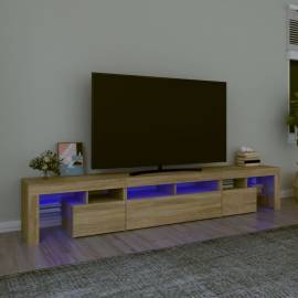 Comodă tv cu lumini led, stejar sonoma, 230x36,5x40 cm