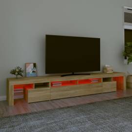 Comodă tv cu lumini led, stejar sonoma,260x36,5x40cm, 5 image