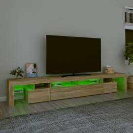 Comodă tv cu lumini led, stejar sonoma,260x36,5x40cm, 4 image