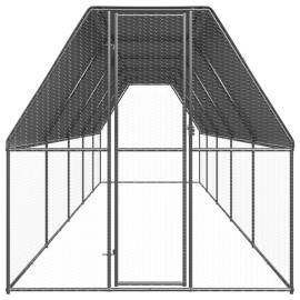 Coteț de păsări pentru exterior, 2x10x2 m, oțel galvanizat, 2 image
