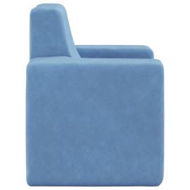 Canapea pentru copii, albastru, pluș moale, 4 image