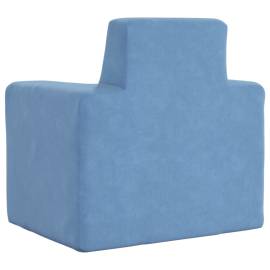 Canapea pentru copii, albastru, pluș moale, 5 image