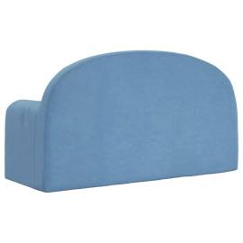 Canapea pentru copii cu 2 locuri, albastru, pluș moale, 5 image