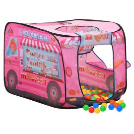 Cort de joacă pentru copii cu 250 bile, roz, 70x112x70 cm, 2 image