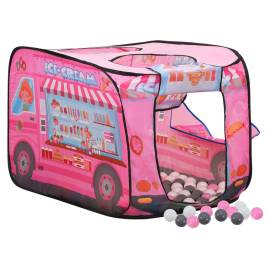 Cort de joacă pentru copii cu 250 bile, roz, 70x112x70 cm, 2 image