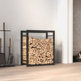 Suport pentru lemne de foc, negru mat, 50x28x56 cm, oțel