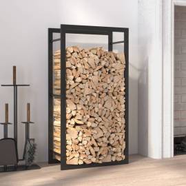 Suport pentru lemne de foc, negru mat, 50x28x94 cm oțel