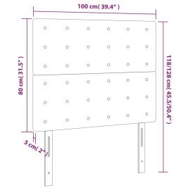 Tăblii de pat, 2 buc, albastru, 100x5x78/88 cm, textil, 8 image