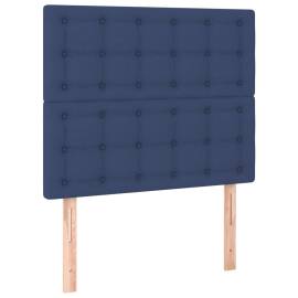 Tăblii de pat, 2 buc, albastru, 90x5x78/88 cm, textil, 2 image