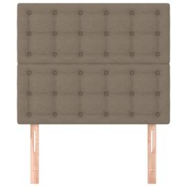 Tăblii de pat, 2 buc, gri taupe, 90x5x78/88 cm, textil, 3 image