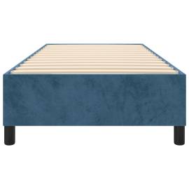 Cadru de pat box spring, albastru închis, 100x200 cm, catifea, 5 image