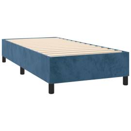 Cadru de pat box spring, albastru închis, 90x190 cm, catifea, 4 image