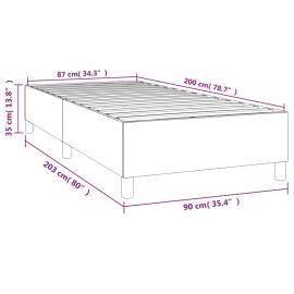 Cadru de pat box spring, gri închis, 90x200 cm, catifea, 9 image