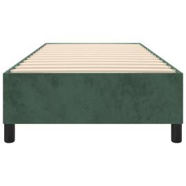 Cadru de pat box spring, verde închis, 100x200 cm, catifea, 5 image