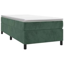 Cadru de pat box spring, verde închis, 100x200 cm, catifea, 3 image