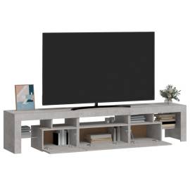 Comodă tv cu lumini led, gri beton, 200x36,5x40 cm, 6 image