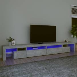 Comodă tv cu lumini led, gri beton, 290x36,5x40 cm