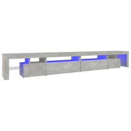 Comodă tv cu lumini led, gri beton, 290x36,5x40 cm, 2 image