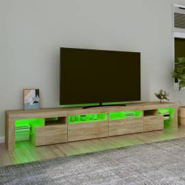 Comodă tv cu lumini led, stejar sonoma, 280x36,5x40 cm, 4 image