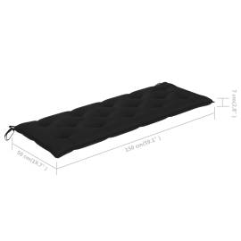 Pernă pentru balansoar, negru, 150 cm, material textil, 6 image