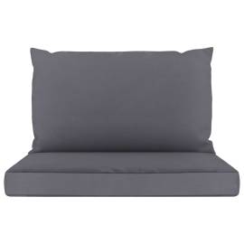 Perne canapea din paleți, 2 buc., antracit, material textil, 3 image