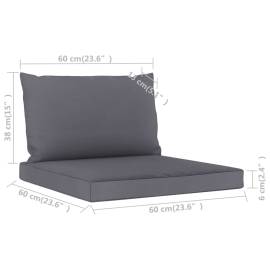 Perne canapea din paleți, 2 buc., antracit, material textil, 6 image
