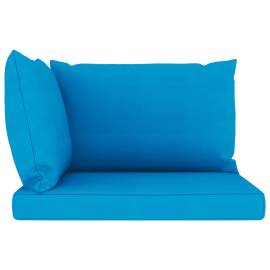 Perne canapea din paleți, 3 buc., albastru deschis, textil, 3 image