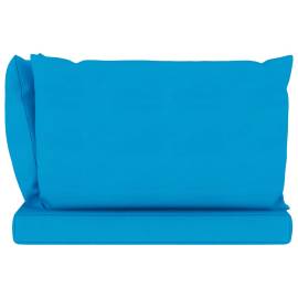 Perne canapea din paleți, 3 buc., albastru deschis, textil, 4 image