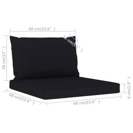 Perne de canapea din paleți, 2 buc., negru, material textil, 6 image