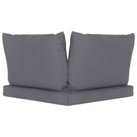 Perne de canapea din paleți, 3 buc., antracit, material textil, 5 image