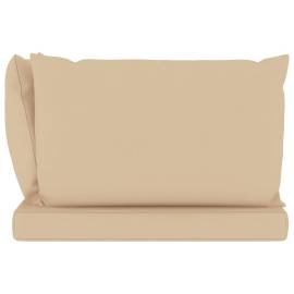 Perne de canapea din paleți, 3 buc., bej, material textil, 4 image