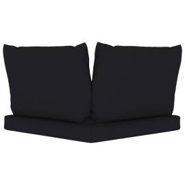 Perne de canapea din paleți, 3 buc., negru, material textil, 5 image