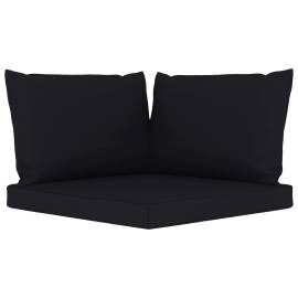 Perne de canapea din paleți, 3 buc., negru, material textil, 2 image