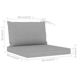 Perne pentru canapea din paleți, 2 buc., gri, material textil, 6 image