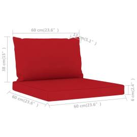 Perne pentru canapea din paleți, 2 buc., roșu, textil, 5 image