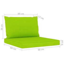 Perne pentru canapea din paleți, 2 buc., verde aprins, textil, 6 image