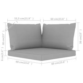 Perne pentru canapea din paleți, 3 buc., gri, material textil, 6 image